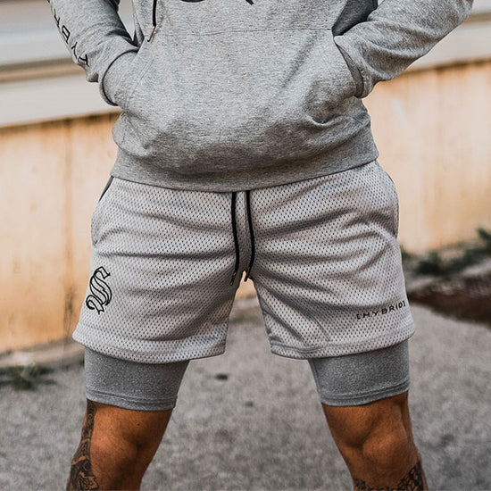 Men’s Double-Layer Training Shorts – Breathable Gym & Running Wear