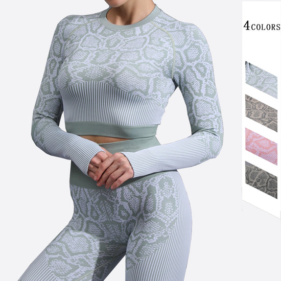 Women’s Leopard Training Set – Seamless Crop Top & Leggings
