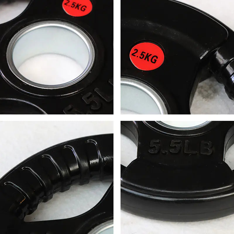 Rubber-coated cast iron weight plates