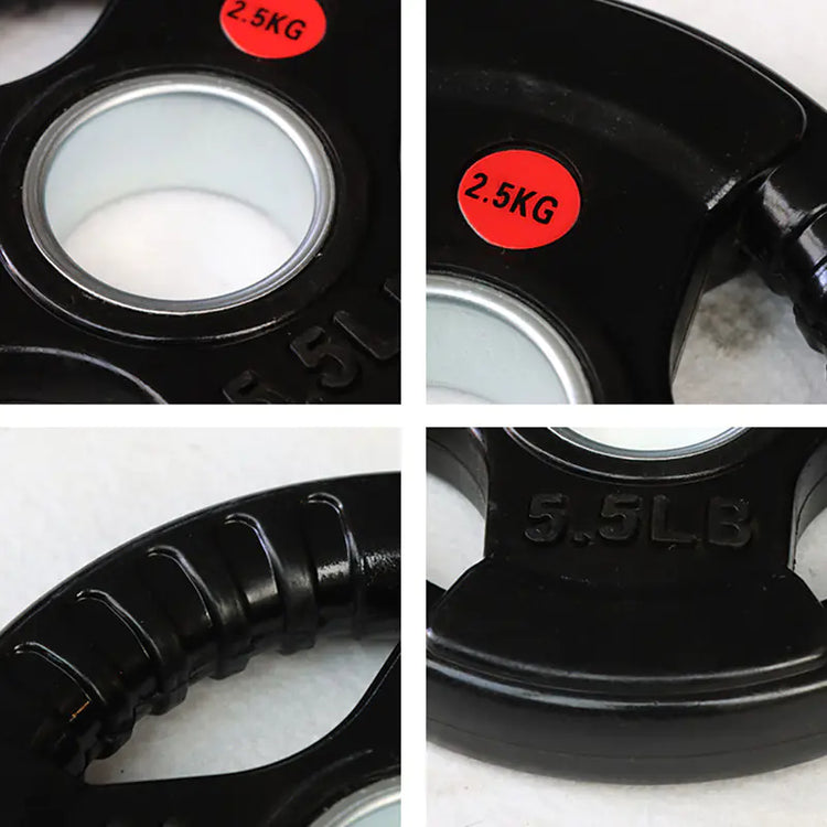 Rubber-coated cast iron weight plates