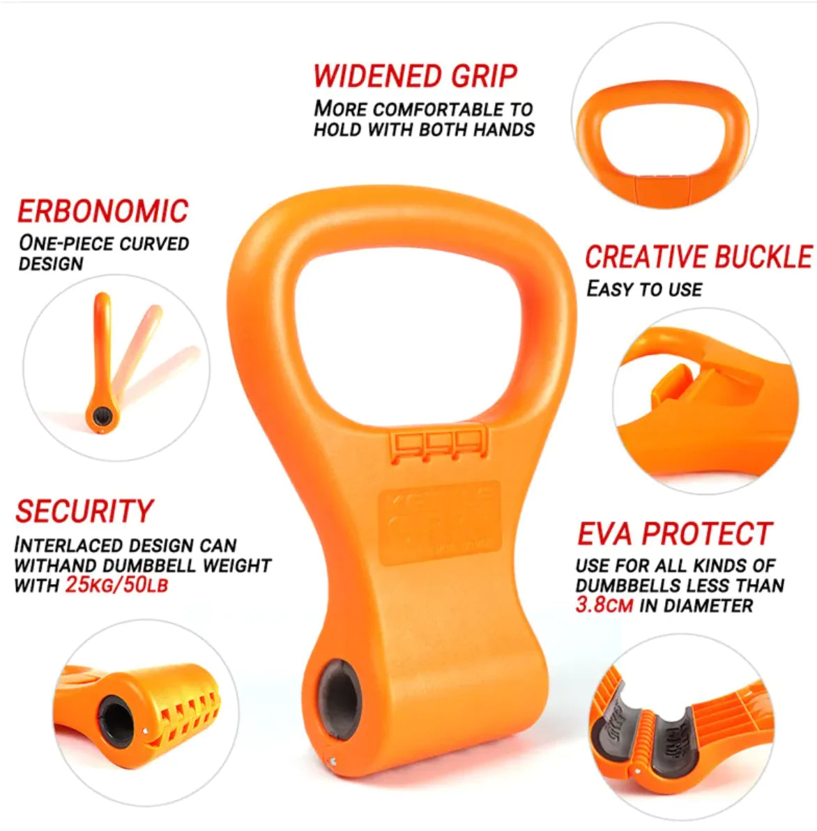 Adjustable Kettlebell Handle – Convert Weight Plates for Home Training