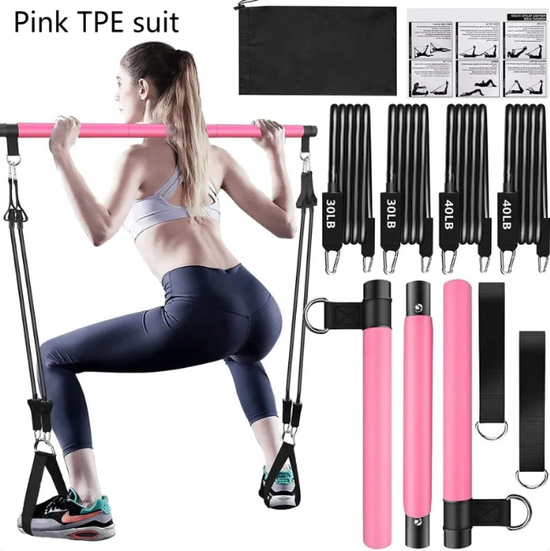 Pilates Bar Resistance Set – Portable Full-Body Home Workout System