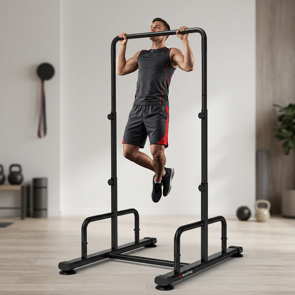 Athlete using the Home Pull-Up Station in a home gym