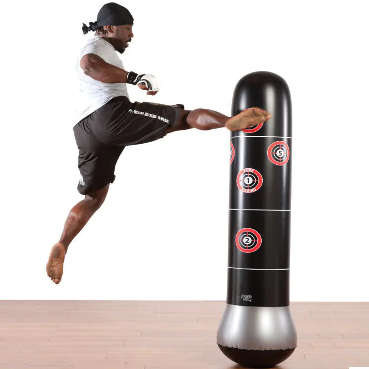 1.6 m black inflatable stand-up punching bag